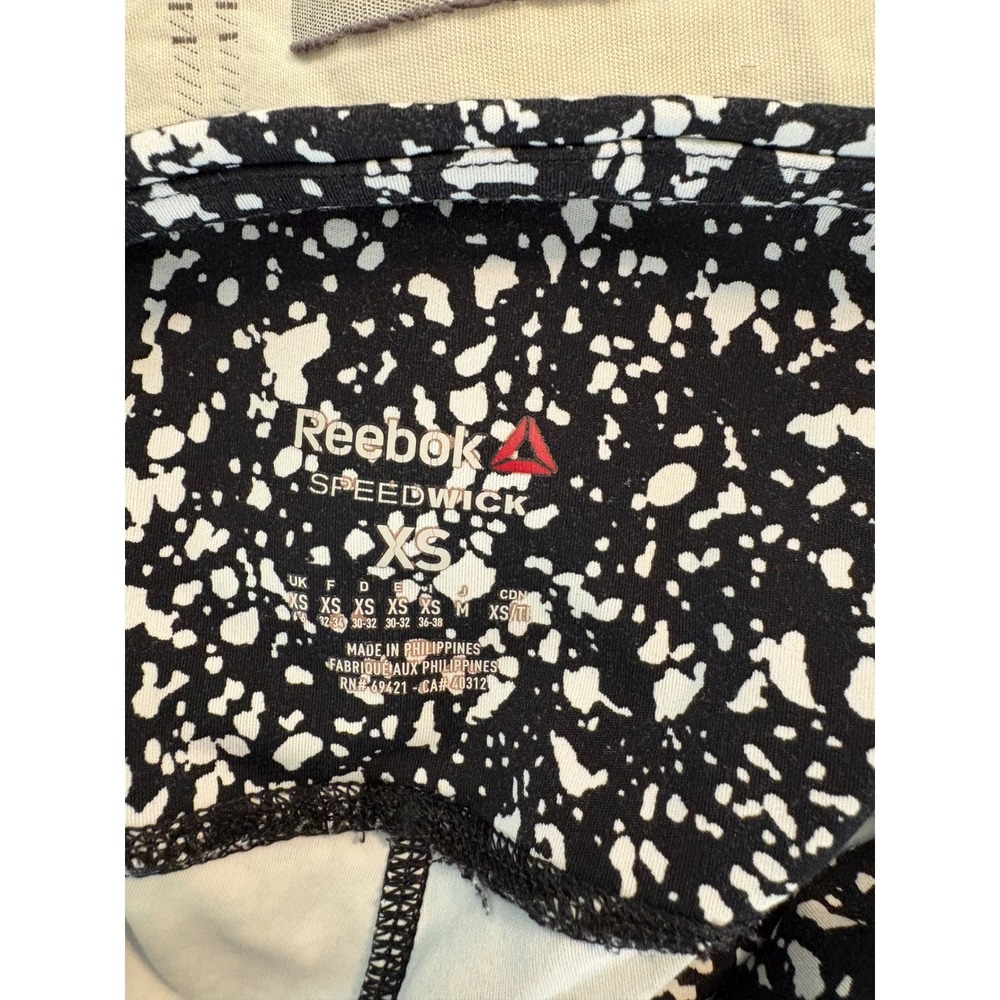 Reebok Speedwick Womens Black White Splatter Print‎ Athletic Leggings XS - Picture 5 of 5